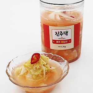 진주댁 손 맛의 시원한 배추물김치 (1kg, 위생김치캔)